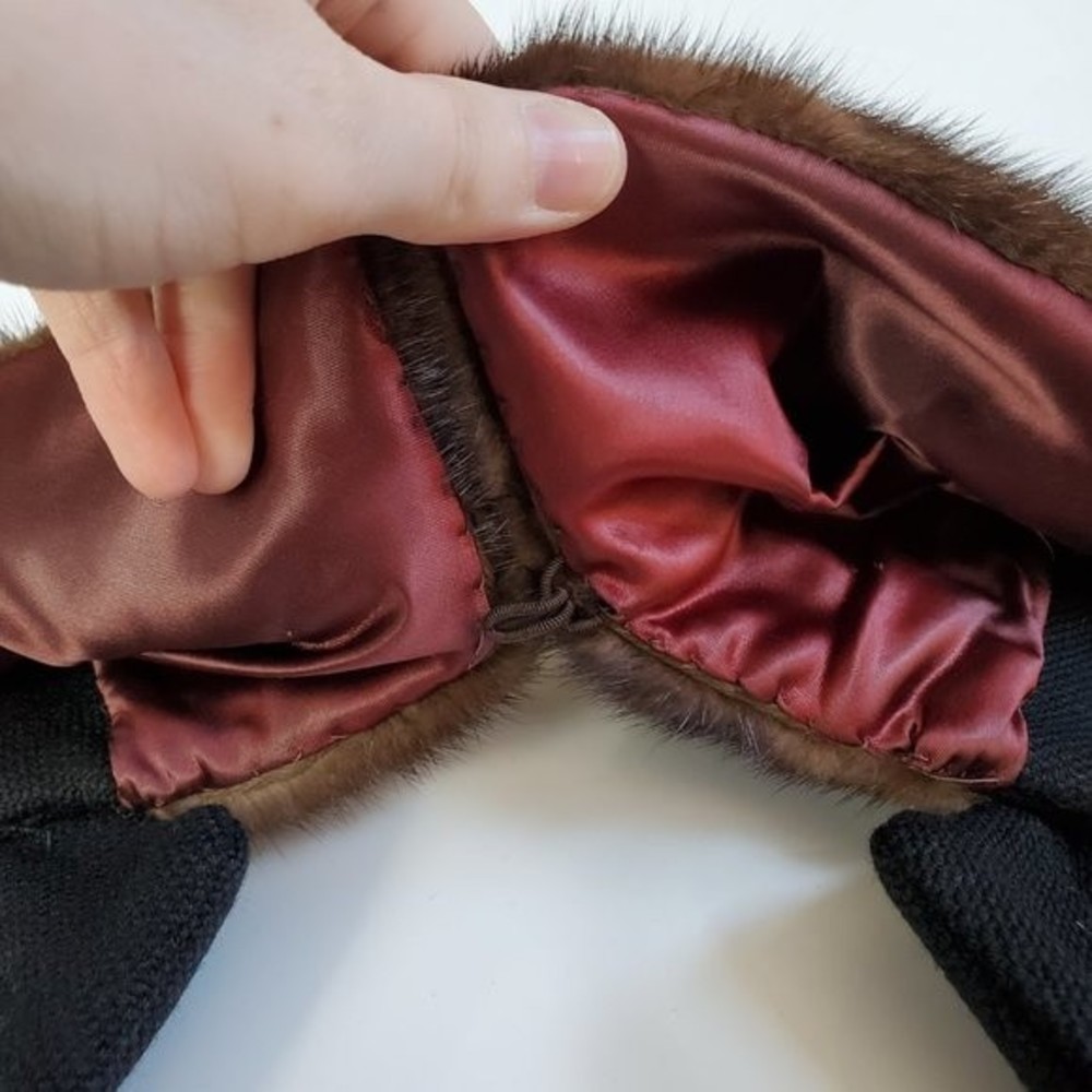 HELD Vintage 50's/60's Black Fur Collar Coat - Picture 7 of 9